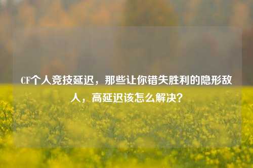 CF个人竞技延迟,那些让你错失胜利的隐形敌人,高延迟该怎么解决?
