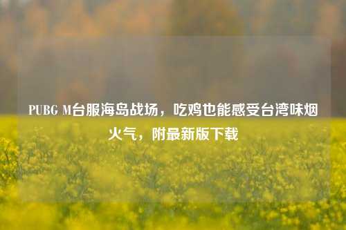 PUBG M台服海岛战场,吃鸡也能感受台湾味烟火气,附最新版下载