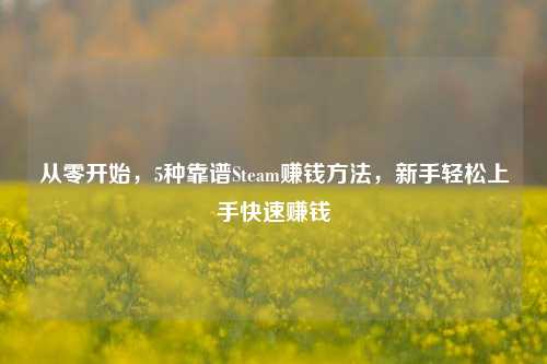 从零开始,5种靠谱Steam赚钱 *** ,新手轻松上手快速赚钱
