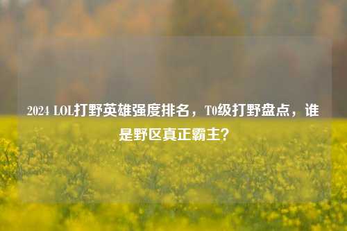2024 LOL打野英雄强度排名,T0级打野盘点,谁是野区真正霸主?