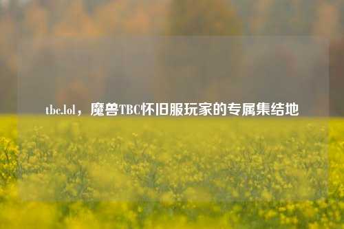 tbc.lol,魔兽TBC怀旧服玩家的专属集结地