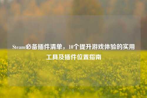 Steam必备插件清单，10个提升游戏体验的实用工具及插件位置指南